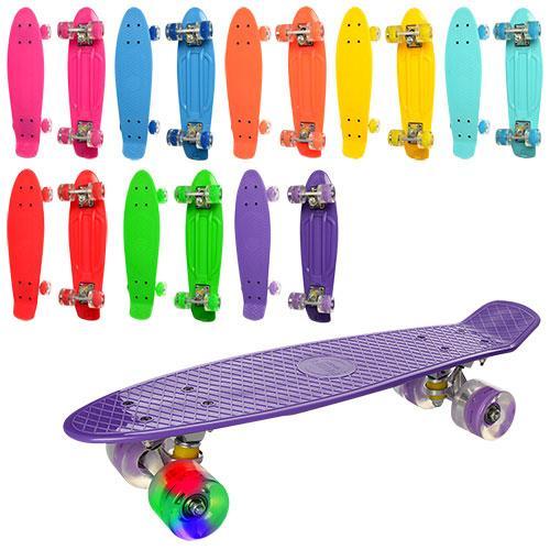 Скейт (пенни борд) Penny board (переднее колесо - свет) ЖЕЛТЫЙ арт. 0848-5