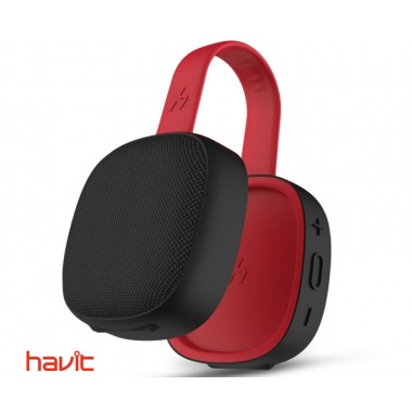 Водонепроницаемая ударопрочная портативная колонка HAVIT HV-E5 black/red с подключением TWS и функцией Power Bank (24748)