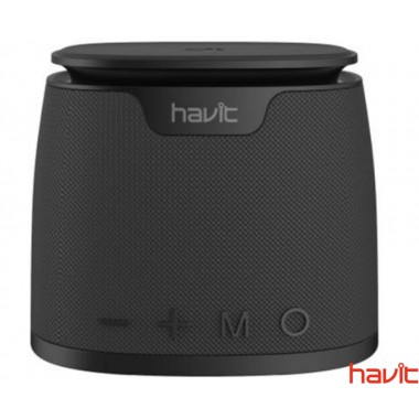 Портативная колонка 2 в 1 с беспроводной зарядкой Havit HV-М1 со встроенным микрофоном и подсветкой, водонепроницаемая (25249)