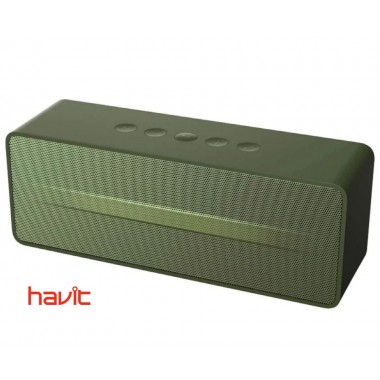 Портативная колонка HAVIT HV-M67 green с FM-радио, MicroSD Card и стереозвуком, черная (25025)