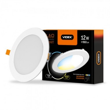 Светодиодный светильник с регулировкой цветности VIDEX 12W 3000-6200K 220V С3, встраиваемый круглый