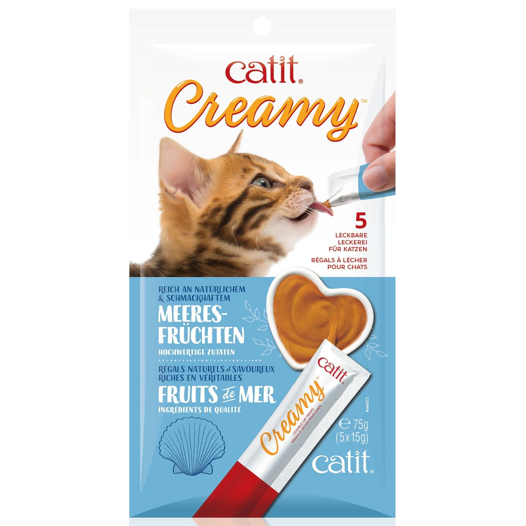 Крем-лакомство для кошек Catit «Creamy» 75 г / 5 шт. (морепродукты)