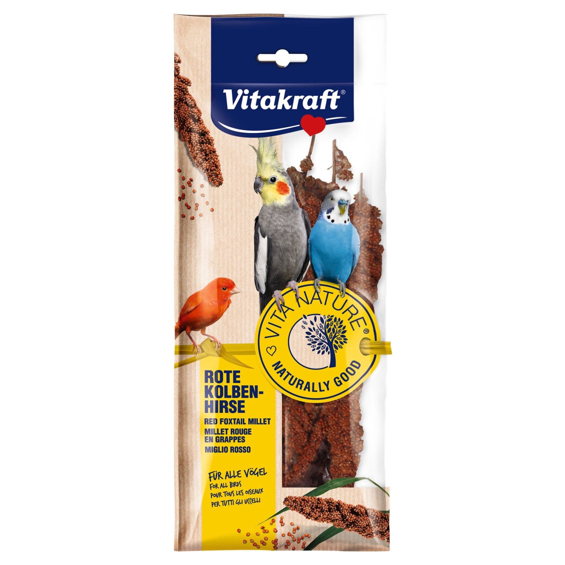 Повседневное лакомство для всех видов птиц Vitakraft «VITA Nature Red Foxtail Millet» 80 г (чумиза)