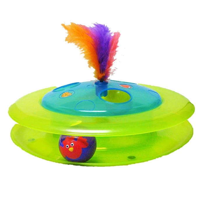 Игрушка для кошек Petstages Sights &amp; Sounds Birdie Chase Трек с мячом-птичкой и перьями