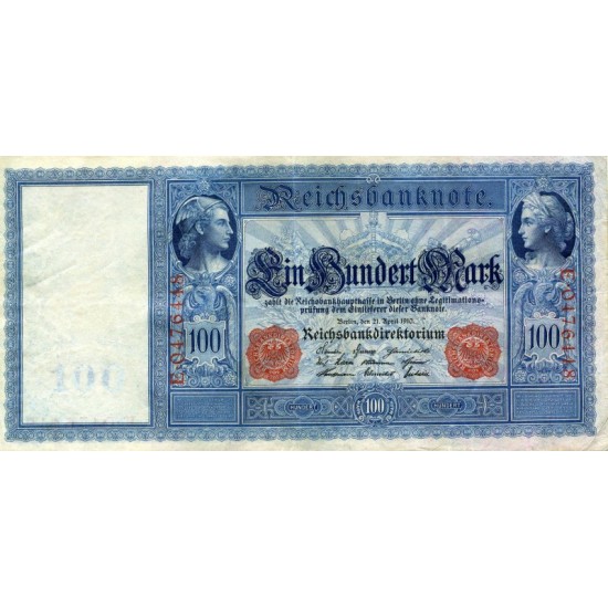 Банкнота 100 марок 1910 года, Германская Империя