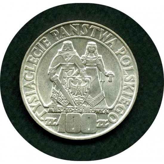 100 злотых, Серебро, Польша, 1966