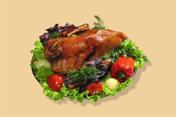 Гусь с гречкой и грибами
