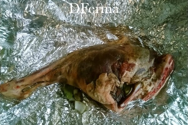 Баранья нога фаршированная черносливом с розмарином (полуфабрикат)