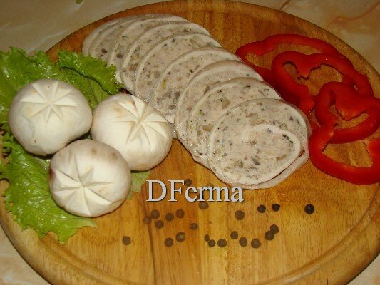 Рулет куриный с грибами - Галантин (паровой)