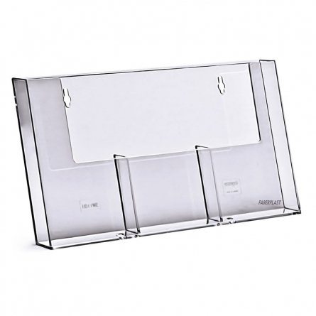 Acrylic Brochure Holder WALL 3 wide 1/3rd A4