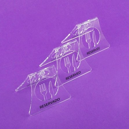 Perspex display RESERVED TABLE