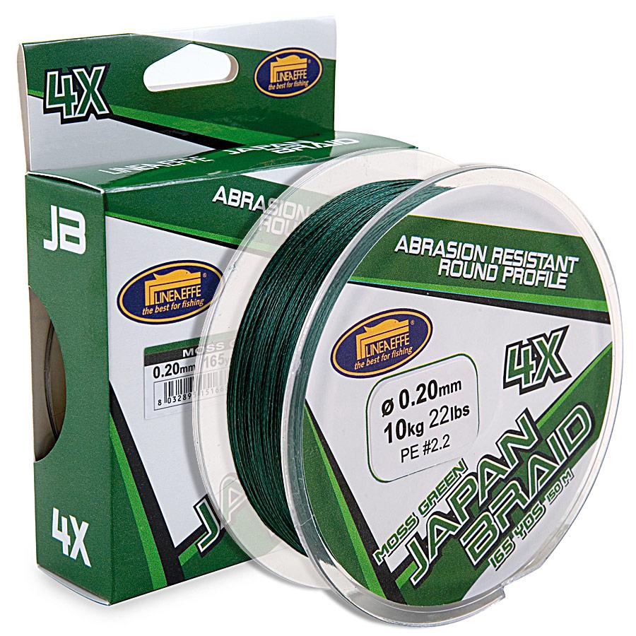Шнур Lineaeffe Japan Braid 4X Moss Green  150м/165yds  0.25мм  FishTest-14.00кг