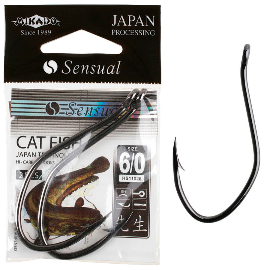Крючок Mikado Sensual Cat Fish №4/0 (ушко) 2шт. (black nickel)