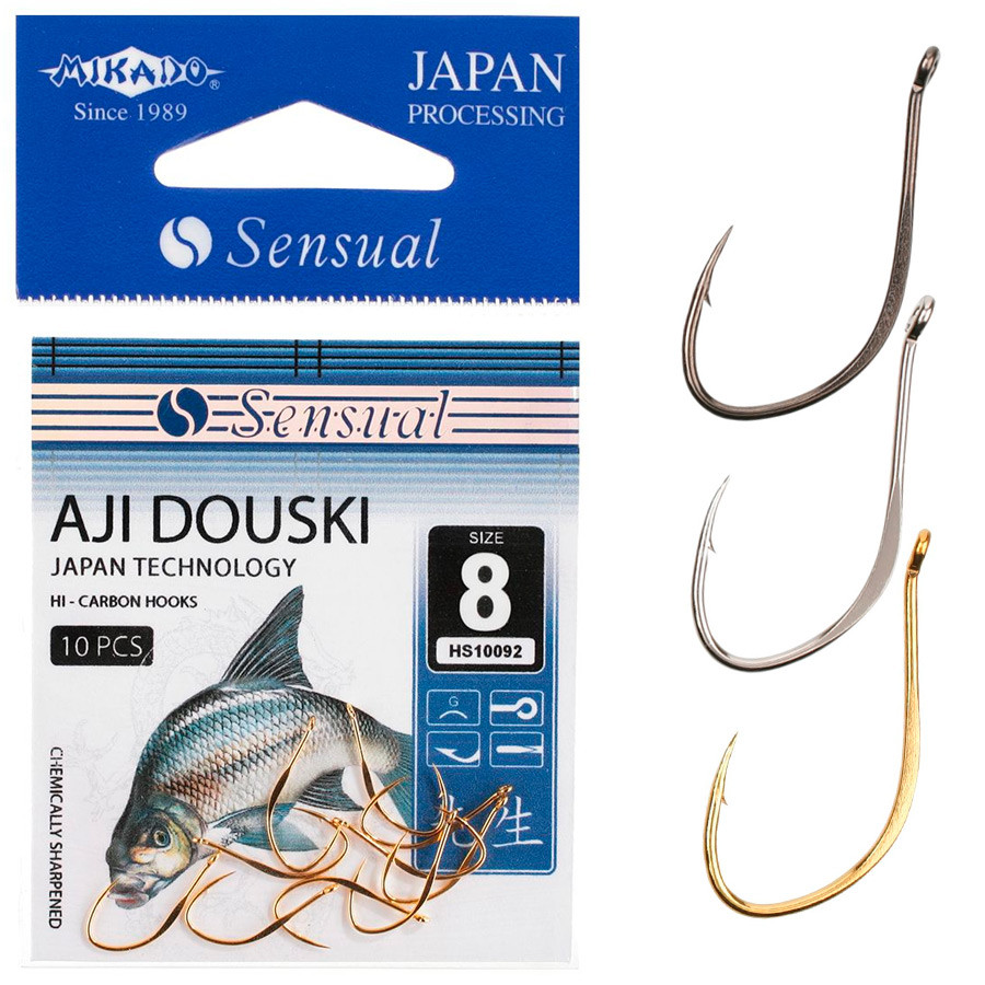 Крючок Mikado Sensual Aji Douski № 4 (ушко) 10шт. (black nickel)