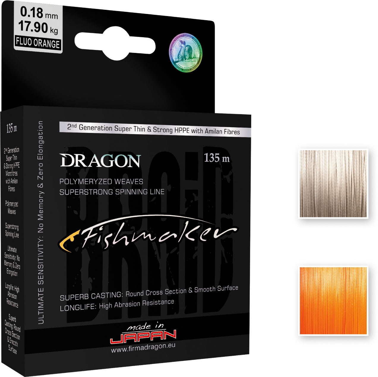 Шнур Dragon Fishmaker/Torey 135m 0.16mm/15.20kg сірий