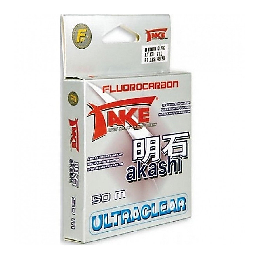 Леска Lineaeffe Take AKASHI Fluorocarbon 50м. 0.12мм FishTest 2.55кг Made in Japan 