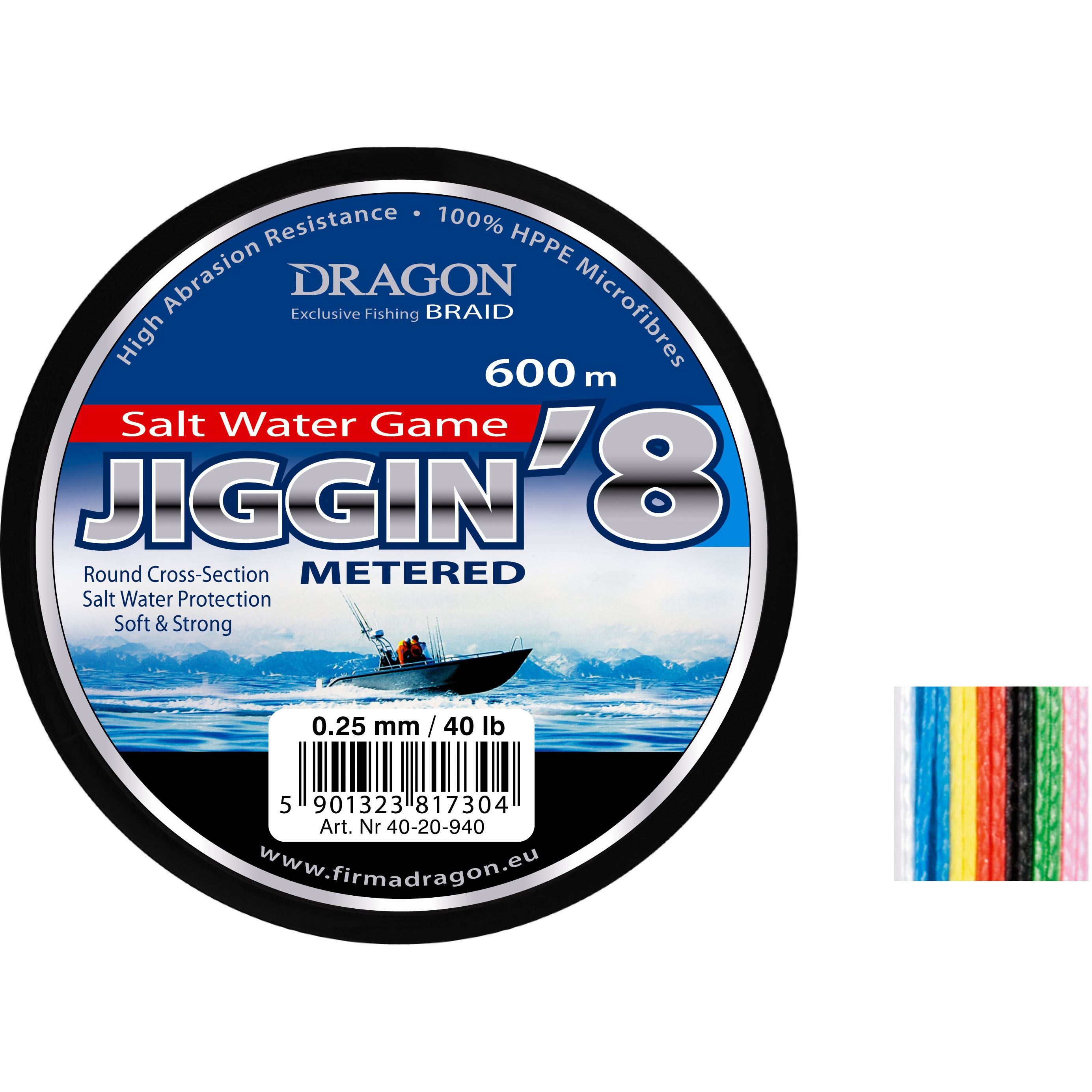 Шнур Dragon Salt Water Game Jiggin’8 600м 0.32mm 60lb