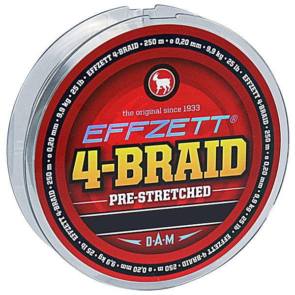 Шнур DAM Effzett 4-BRAID 125м 0,18мм 9,1кг/20Lb (moss green)