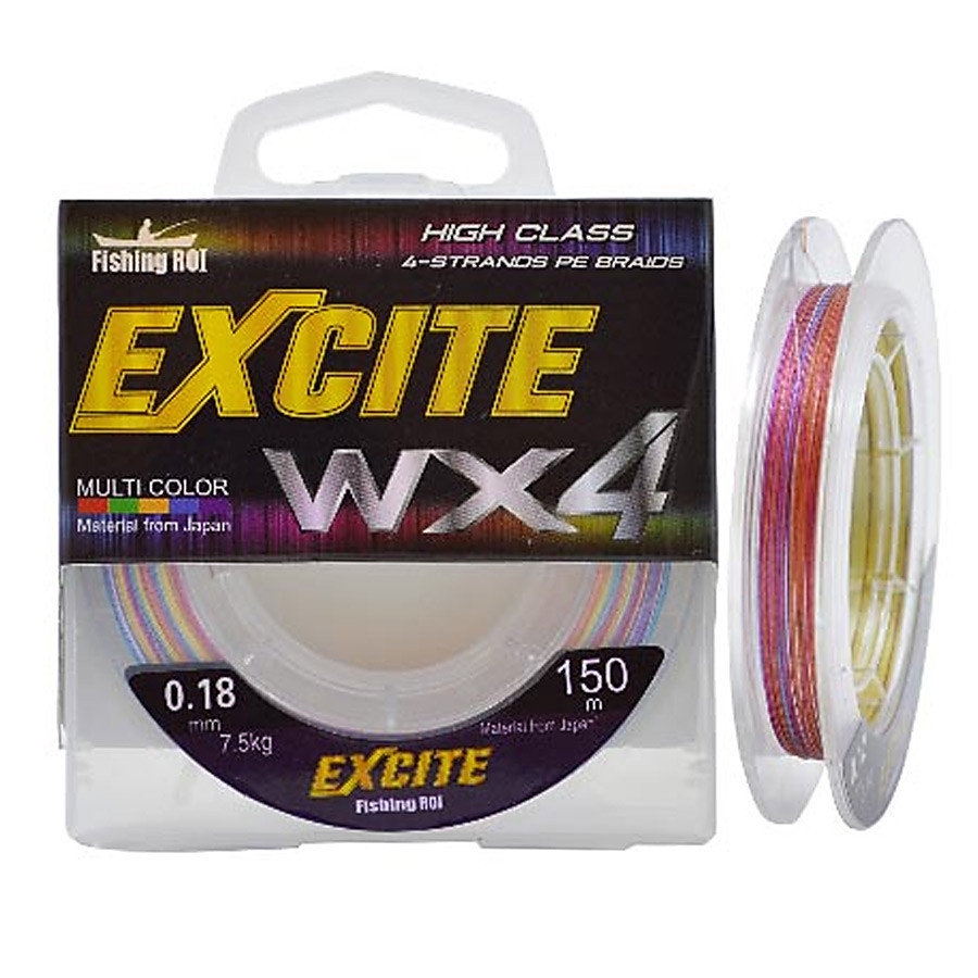 Шнур Fishing ROI Excite WX4 150м 0,12мм 3.5кг цвет-multicolor 