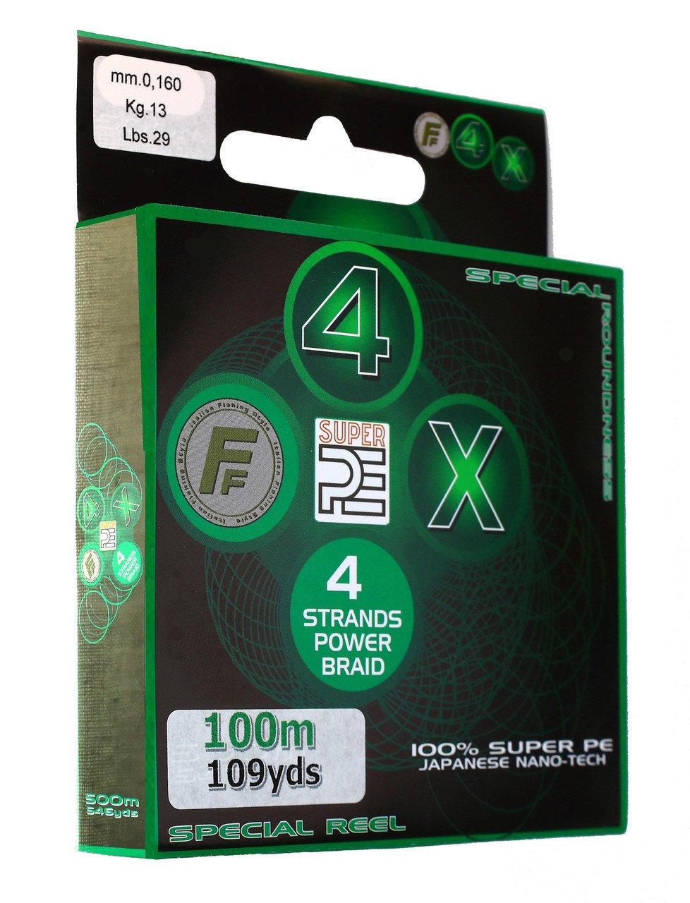 Шнур Lineaeffe FF 4X Super PE Braid Moss Green 100м 0.14мм FishTest-11.00кг 