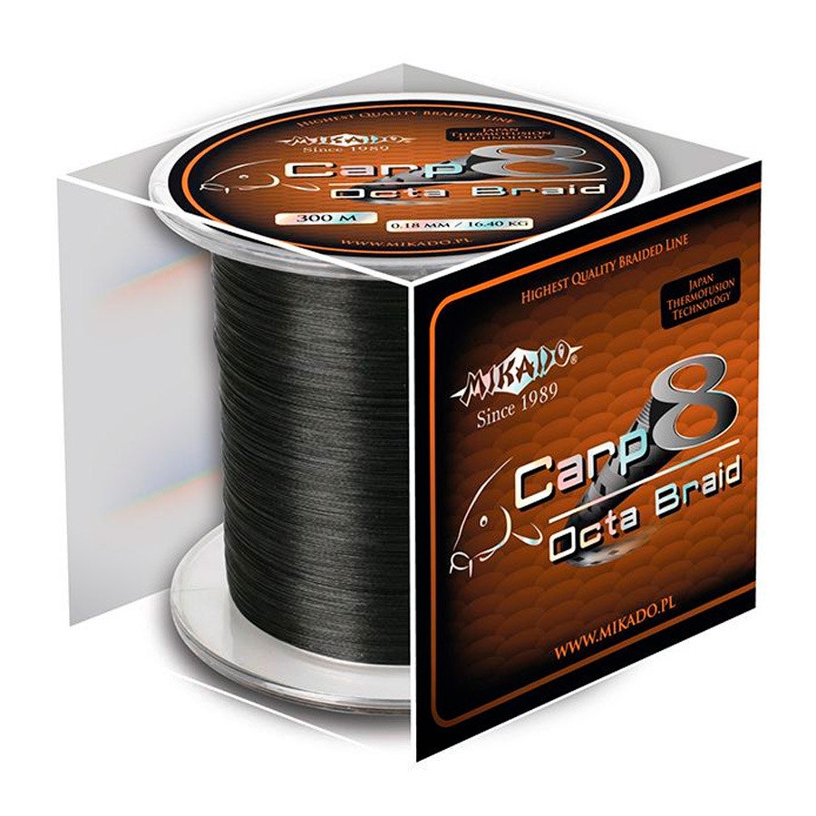 Шнур Mikado Carp 8 Octa Braid 300м 0,18мм 16,40кг black 