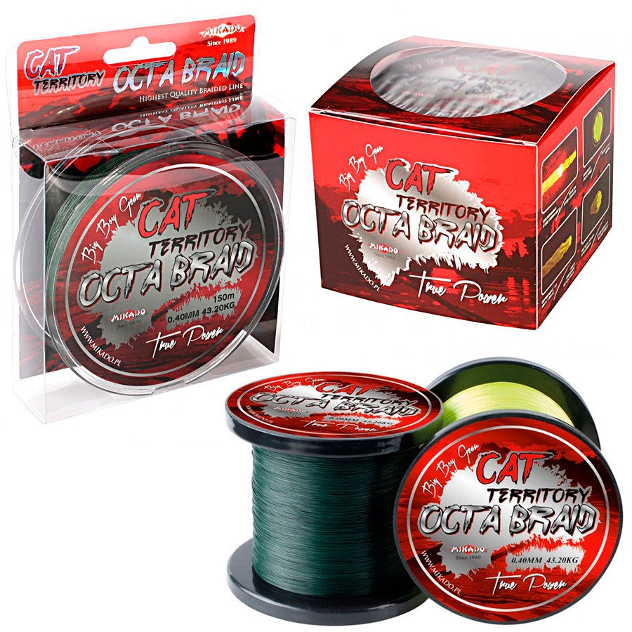Шнур Mikado Cat Territory 8 Octa Braid 300м 0,50мм 53,30кг green 