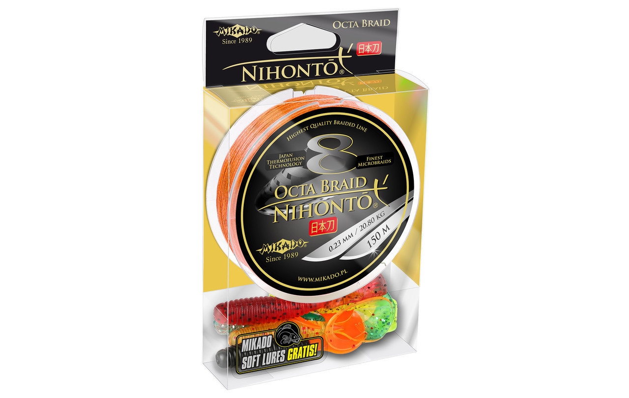 Шнур Mikado Nihonto 8 Octa Braid 150м 0,45мм 44,50кг orange 