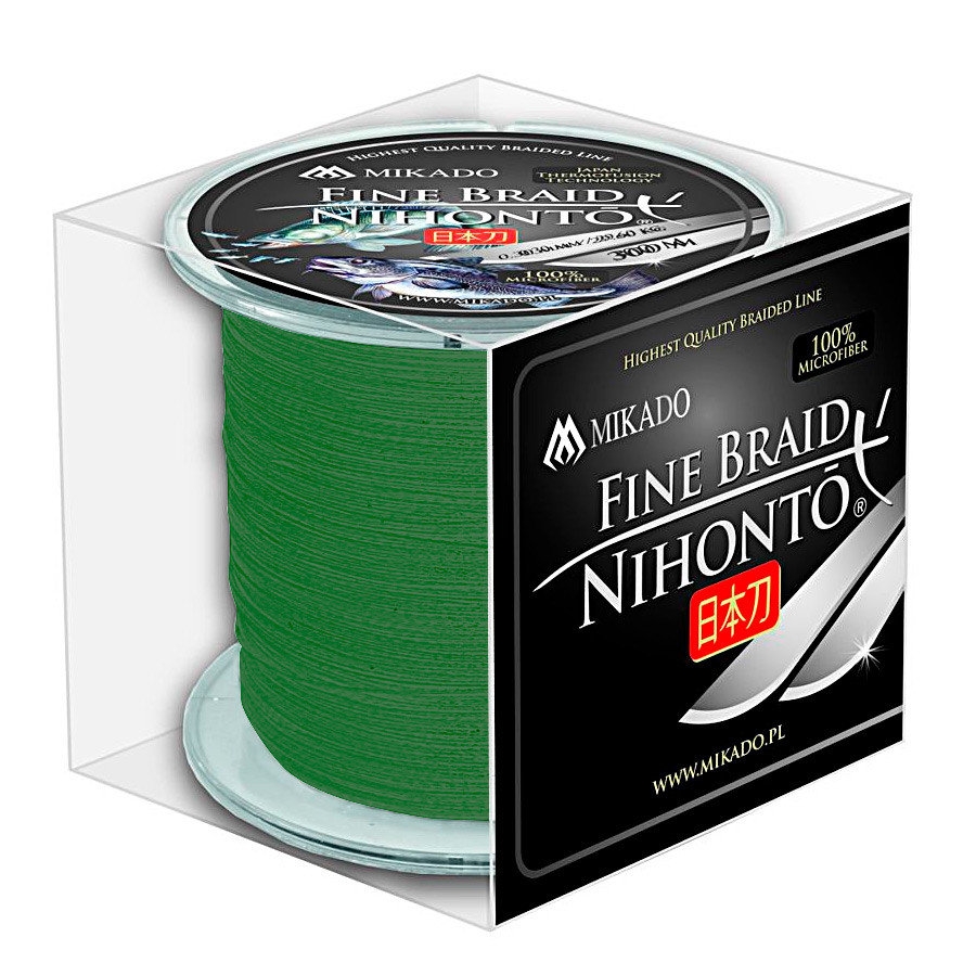 Шнур Mikado Nihonto Fine Braid 300м 0,18мм 14,40кг green 