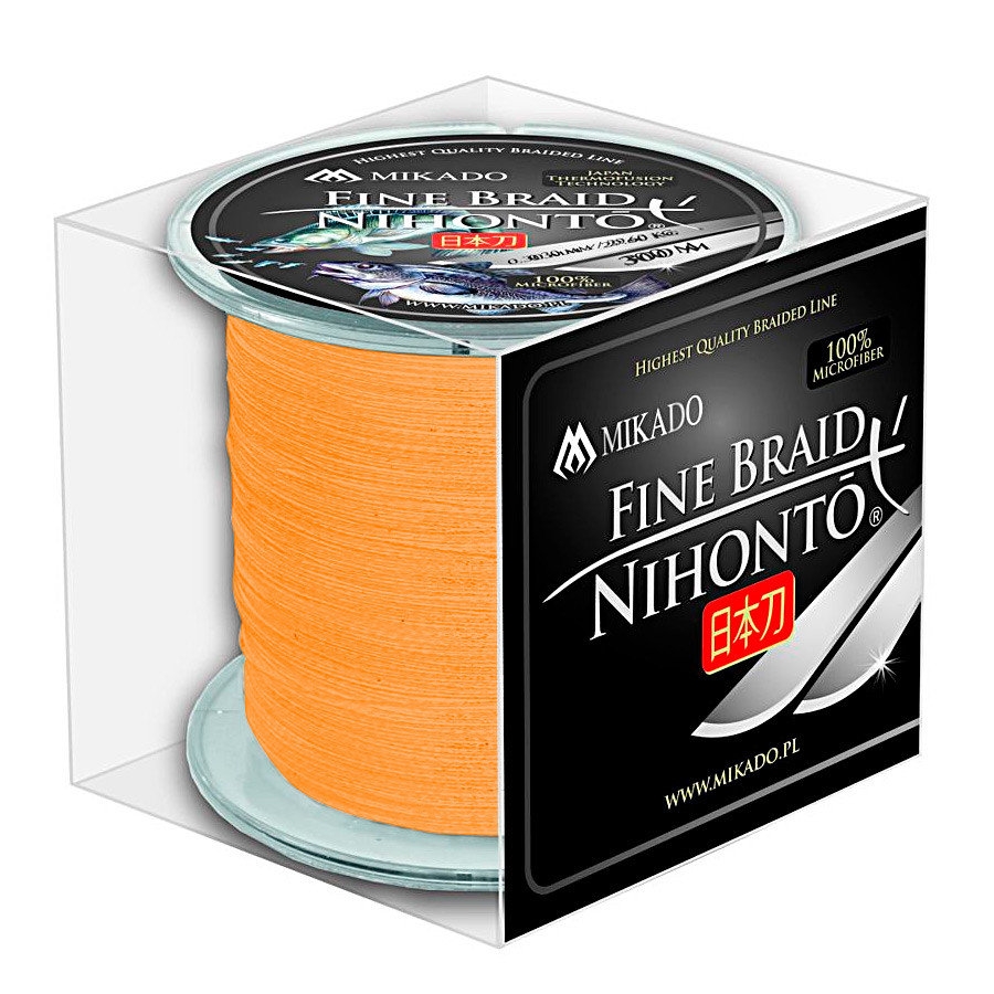 Шнур Mikado Nihonto Fine Braid 300м 0,20мм 16,60кг orange 