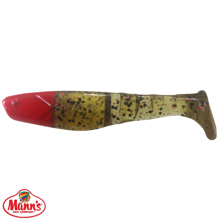 Виброхвост Manns Predator2.5 70мм красной головой с красными и черными точками (уп. 20шт) 