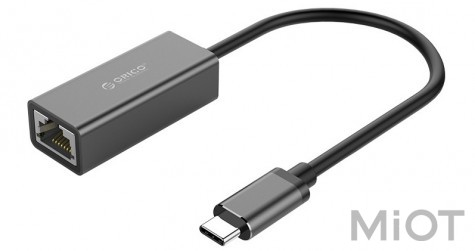 Адаптер USB Type-C Ethernet PowerPlant ORICO XC-R45-V1-BK-BP (CA912773)